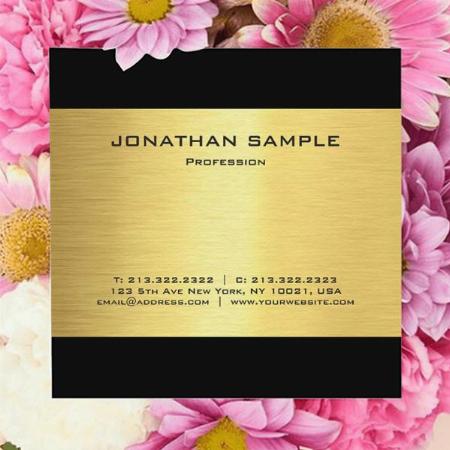 Simple Modern Elegant Gold Customized Square Visiting Card