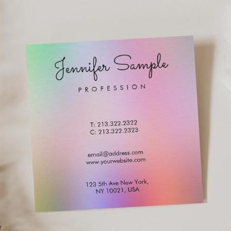 Modern Calligraphy Customized Square Visiting Card