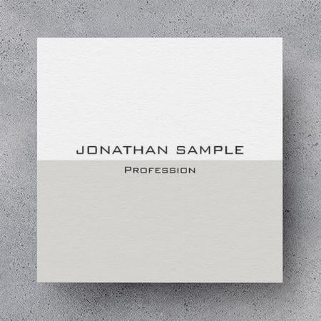 Elegant Grey And White Colors Customized Square Visiting Card