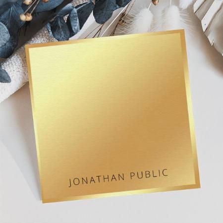 Professional Faux Gold Glamorous Customized Square Visiting Card