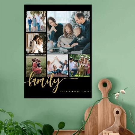 Multi Photo Collage Family Customized Photo Printed Vertical Portrait Poster