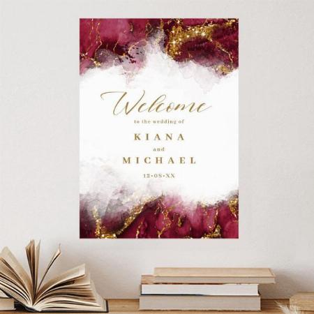 Marble Glitter Design Customized Photo Printed Vertical Portrait Poster