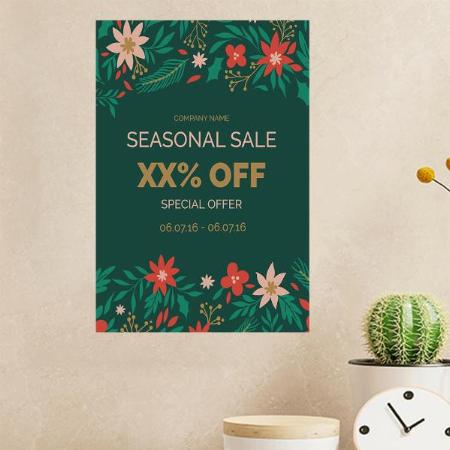 Green Floral Design Customized Photo Printed Vertical Portrait Poster
