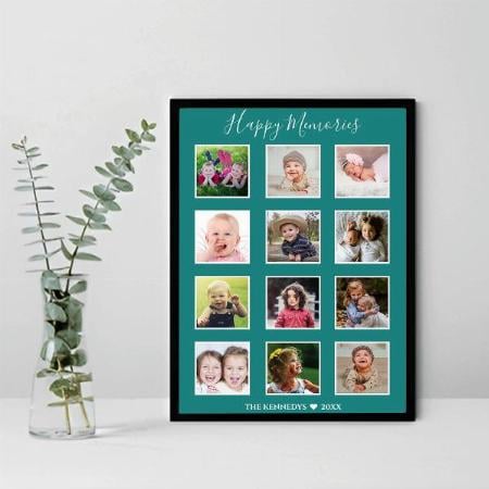 12 Family Photo Collage Customized Photo Printed Vertical Portrait Poster
