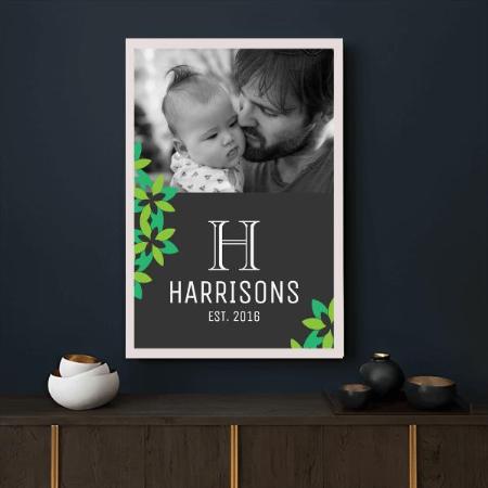 Modern First Father's Day Photo Design Customized Photo Printed Vertical Portrait Poster