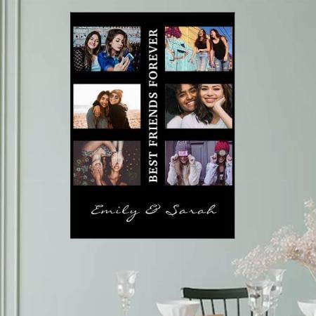 Best Friend Forever 6 Photo Collage Customized Photo Printed Vertical Portrait Poster