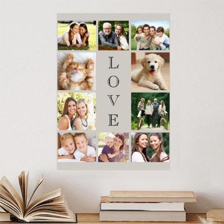Family Love 10 Photo Collage Customized Photo Printed Vertical Portrait Poster