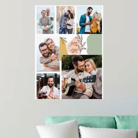 You Can Motivational 6 Photo Collage Customized Photo Printed Vertical Portrait Poster