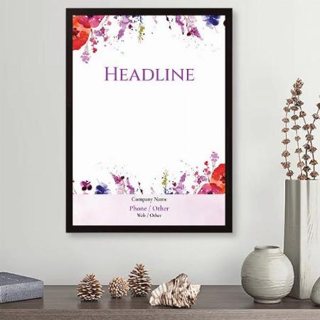 Modern Watercolor Floral Design Customized Photo Printed Vertical Portrait Poster
