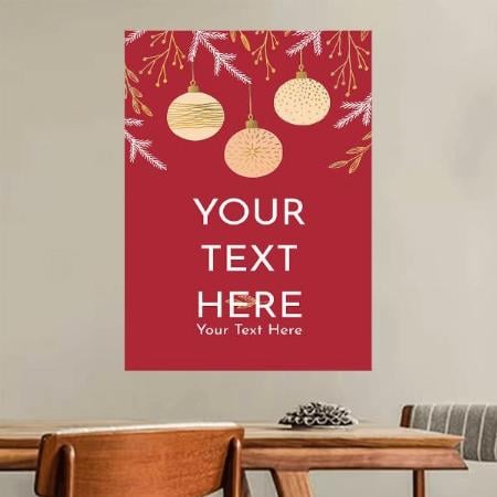 Modern Red Premium Vector Christmas Ball Design Customized Photo Printed Vertical Portrait Poster