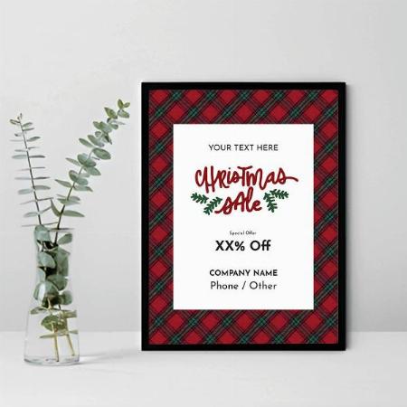 Modern Red And Green Creative Christmas Plaid Design Customized Photo Printed Vertical Portrait Poster