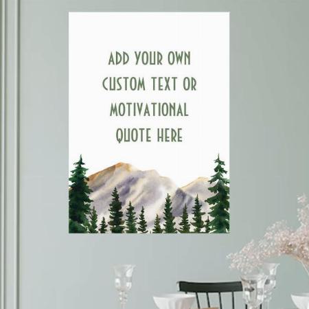 Watercolor Mountains Customized Photo Printed Vertical Portrait Poster