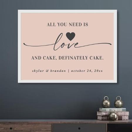 All You Need Is Love Monogram Design Customized Photo Printed Horizontal Landscape Poster