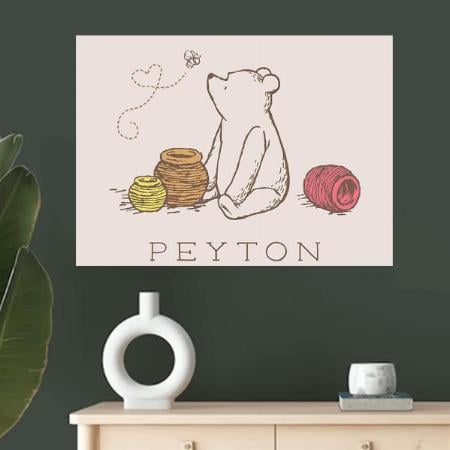 Classic Pooh and Honey Art Design Customized Photo Printed Horizontal Landscape Poster