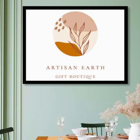Earthy Abstract Logo Design Customized Photo Printed Horizontal Landscape Poster