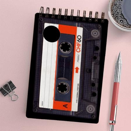 Orange Retro Audiotape Birthday Customized Photo Printed Notebook