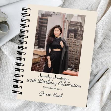 30th Birthday with Photo Customized Photo Printed Notebook