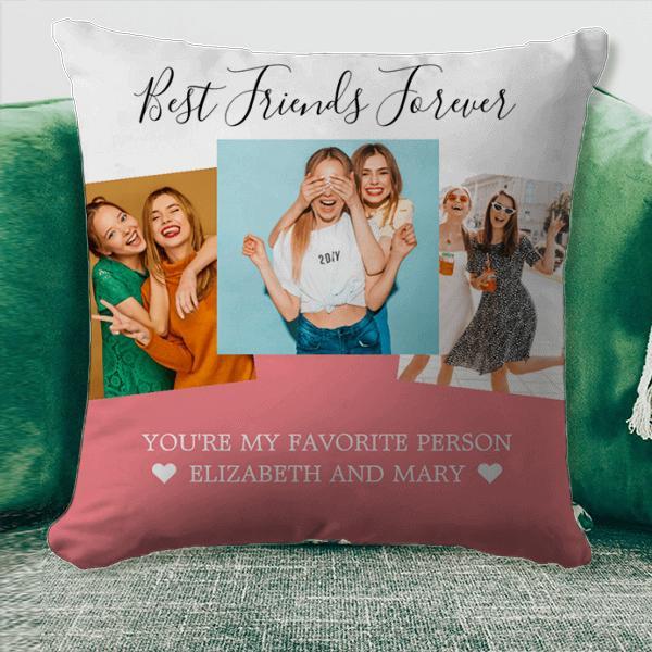 BFF Photo Collage Best Friends Customized Photo Printed Cushion