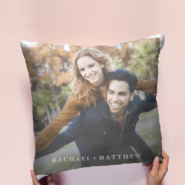 Couple Photo with Name Customized Photo Printed Cushion