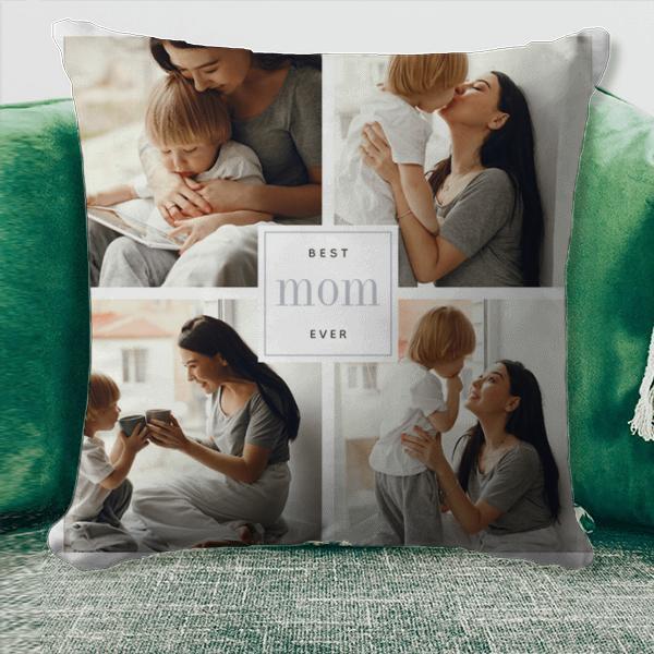 Best Mom Ever Photo Collage Customized Photo Printed Cushion
