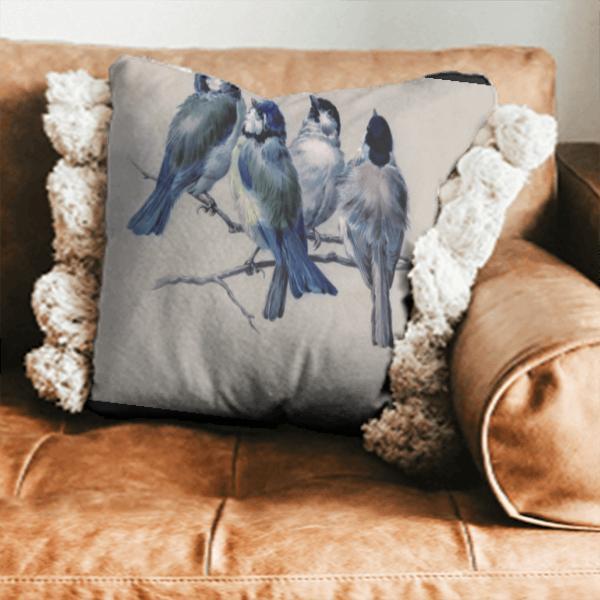 Birds Design Customized Photo Printed Cushion
