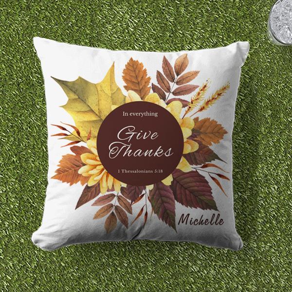 Autumn Floral Design Customized Photo Printed Cushion
