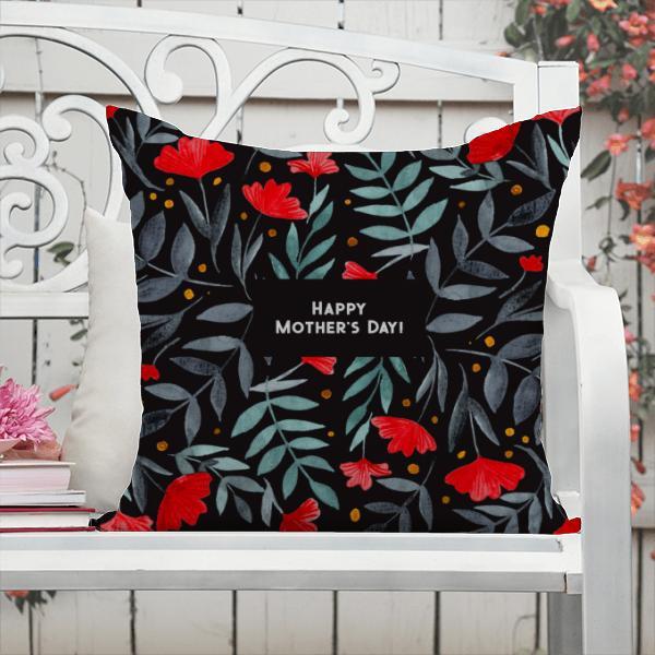 Happy Mother's Day Leaf Design Customized Photo Printed Cushion