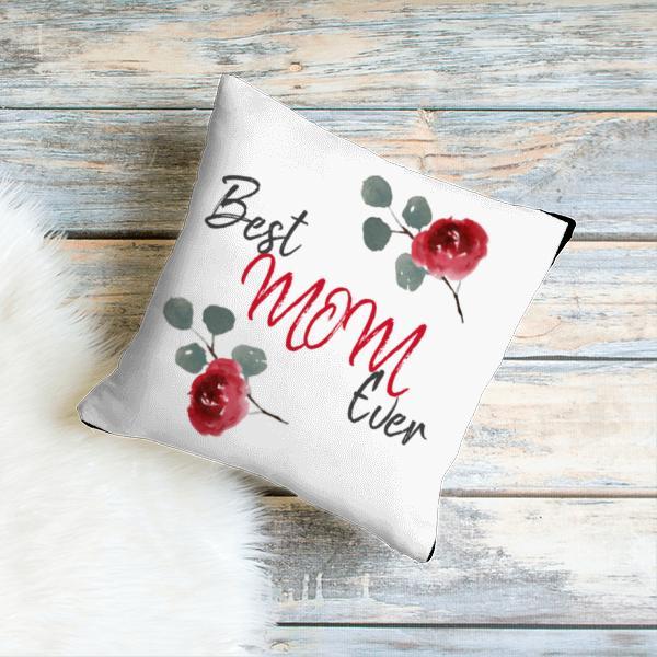 Best Ever Mom Customized Photo Printed Cushion