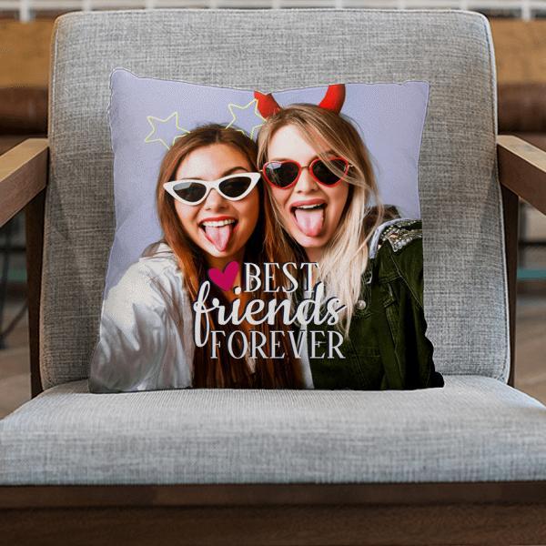 BFF Photo Best Friends Forever Modern Customized Photo Printed Cushion