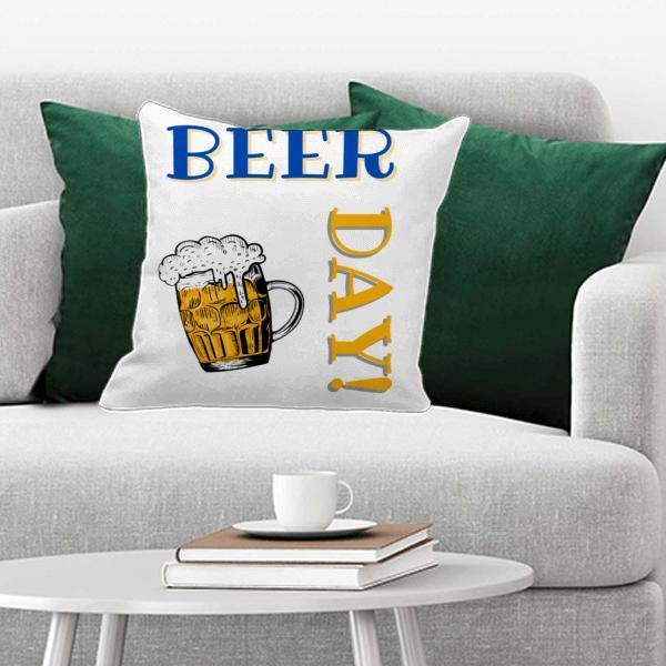Beer Design Customized Photo Printed Cushion