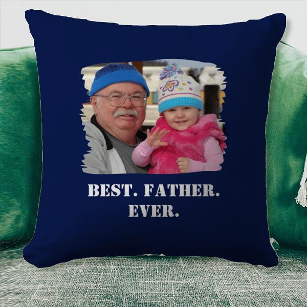Best Father Ever Photo Frame Customized Photo Printed Cushion
