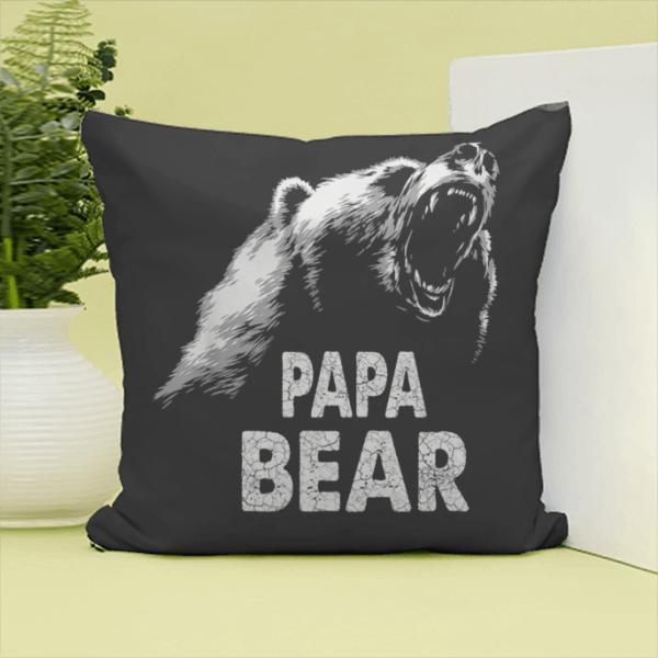 Bear Dad Customized Photo Printed Cushion