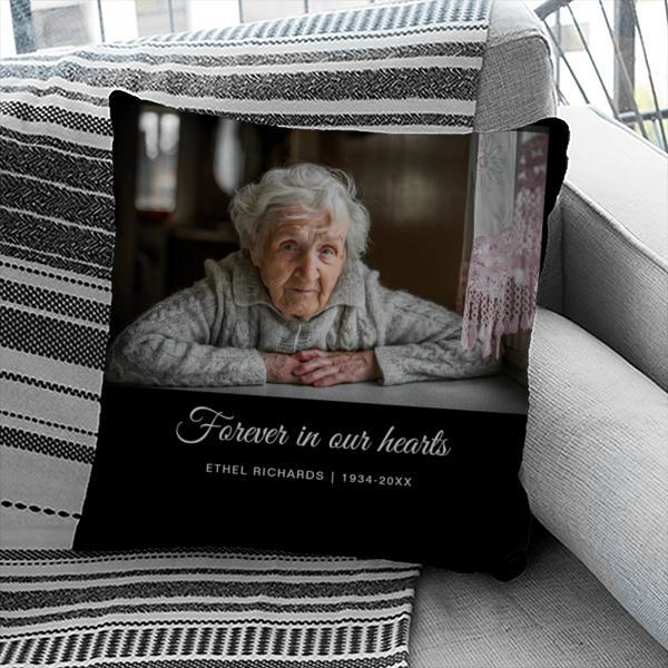 Sympathy Memorial In Loving Memory Photo Customized Photo Printed Cushion