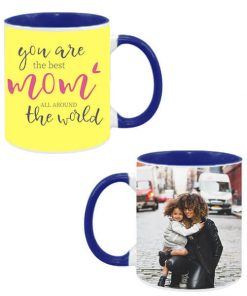 Custom Dual Tone Dark Blue Mug - You are the Best Mom Design