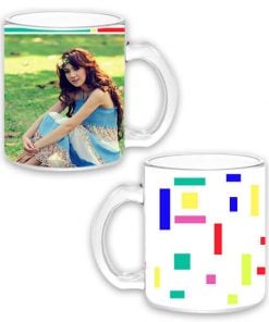 Custom Transparent Clear Mug - Colorful Lines Design