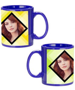 Custom Blue Mug - Dual Image Design