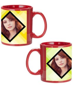 Custom Red Mug - Dual Image Design