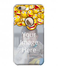 Emoji Design Custom Back Case for Apple iPhone 6 with Logo Cut