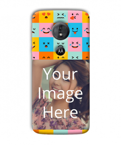 Flat Emoji Design Custom Back Case for Motorola Moto E5 Play