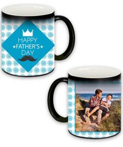 Custom Magic Mug - Black - Happy Father's Day Design