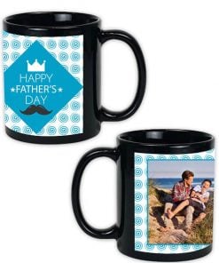 Custom Black Mug - Happy Father's Day Design