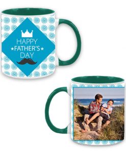Custom Dual Tone Green Mug - Happy Father's Day Design