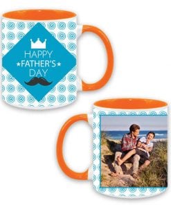 Custom Dual Tone Orange Mug - Happy Father's Day Design