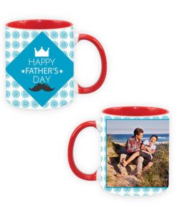 Custom Dual Tone Red Mug - Happy Father's Day Design
