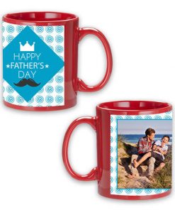 Custom Red Mug - Happy Father's Day Design