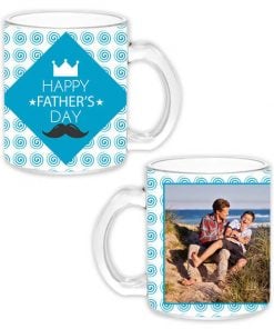 Custom Transparent Clear Mug - Happy Father's Day Design
