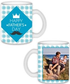 Custom Transparent Frosted Mug - Happy Father's Day Design
