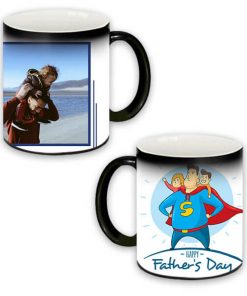 Custom Magic Mug - Black - Happy Father's Day Design