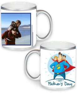 Custom Silver Mug - Happy Father's Day Design
