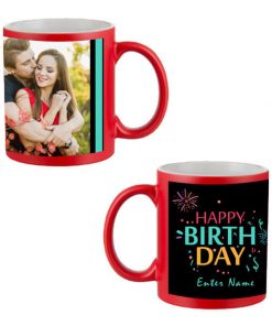 Custom Red Magic Mug - Firecrackers and Birthday Design